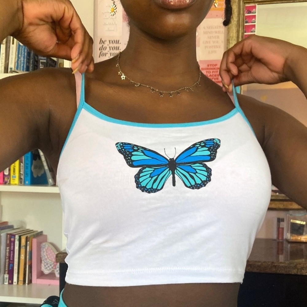 SUPER CUTE Fashion Nova butterfly tank top!!